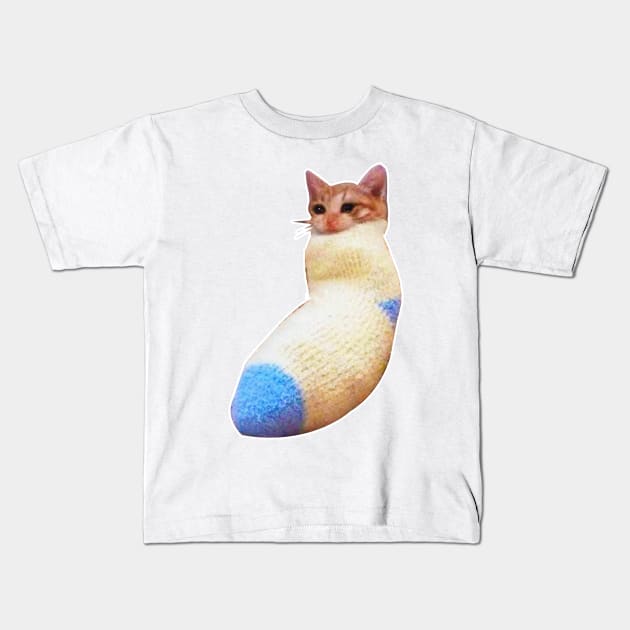 sadcat crying cat in sock meme Kids T-Shirt by therustyart